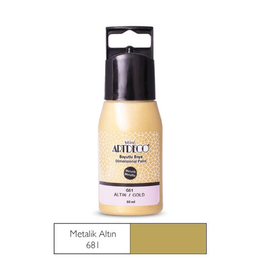 Artdeco Metalik Boyutlu Boya 60ml Altın