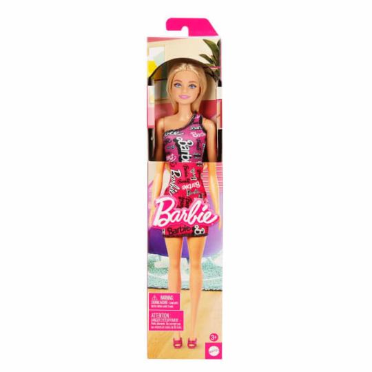 Barbie Şık Bebekler Sarışın Pembe Elbiseli