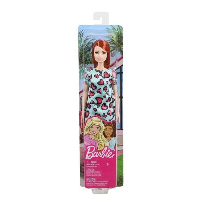 Barbie Şık Barbie Bebekler Mavi Elbiseli Kızıl Saçlı