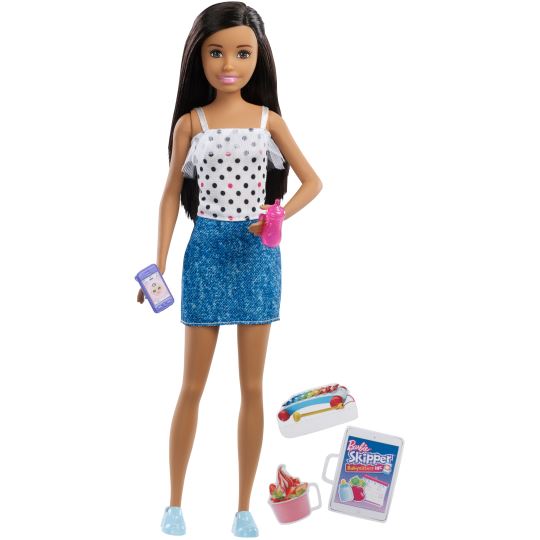 Barbie Bebek Bakıcısı Serisi ve Aksesuarları Serisi Siyah Saçlı Bebek
