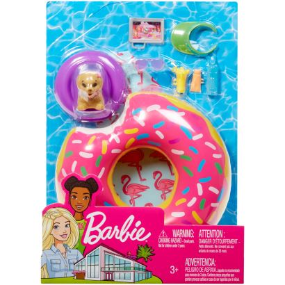 Barbie'nin Ev Dışı Dekorasyon Aksesuarları Yüzme Simidi Seti