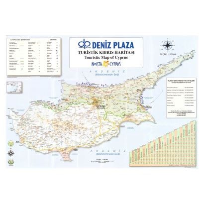 Cyprus  Turistik Kıbrıs Haritası