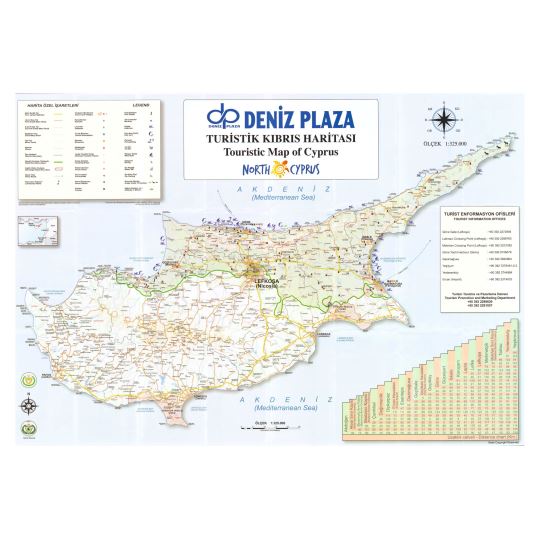 Cyprus  Turistik Kıbrıs Haritası