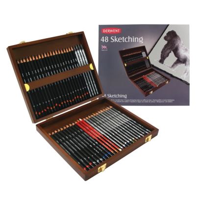 Derwent Sketching Çizim Kalemleri Ahşap Set 48 Kalem