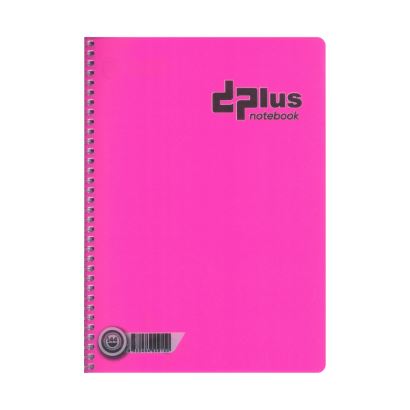 Dplus A4 Kareli Plastik Kapak Telli 144Yp Defter Pembe