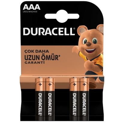 Duracell İnce Kalem Pil AAA 4'lü