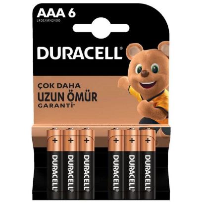 Duracell İnce Kalem Pil AAA 6'lı