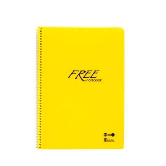 Free A4 80yp Çizgili Defter Sarı