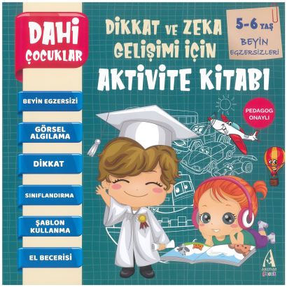 Dahi Çocuklar Aktivite Kitabı -Beyin Egzersizleri 5-6 Yaş