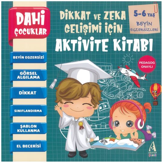 Dahi Çocuklar Aktivite Kitabı -Beyin Egzersizleri 5-6 Yaş