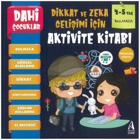 Dahi Çocuklar Aktivite Kitabı- Bulmaca 4-5 Yaş