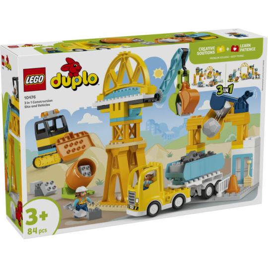LEGO® DUPLO® 3’ü 1 Arada İnşaat Sahası ve Araçları