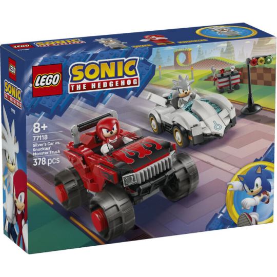LEGO® Sonic the Hedgehog™ Silver'ın Arabası, Knuckles'ın Canavar Kamyonuna Karşı