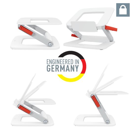 Leitz Ergo Ayarlanabilir Çok Açılı Laptop Standı, %63 geri dönüştürülmüş plastik Beyaz