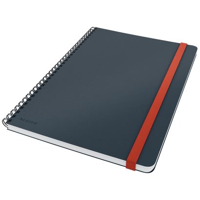 Leitz Cosy Soft Touch Spiralli Büyük Boy Çizgili Defter Gri