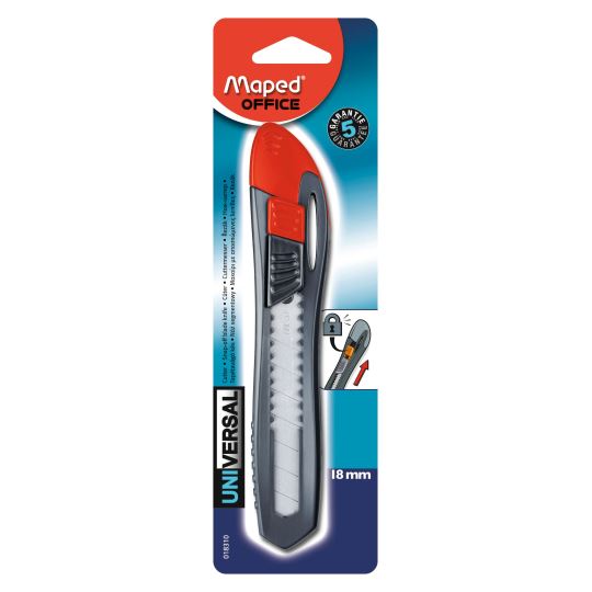 Maped Universal Plastik Maket Bıçağı 18 mm Kırmızı