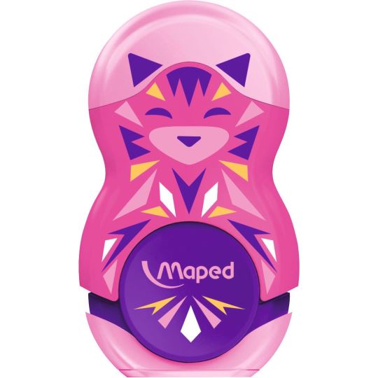 Maped Mini Cute Loopy Silgili Kalemtıraş Pembe