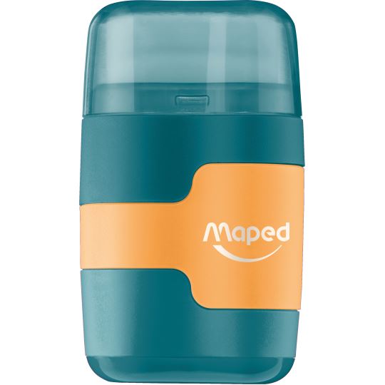 Maped Connect Çift Gözlü Hazneli Silgili Kalemtıraş Turkuaz