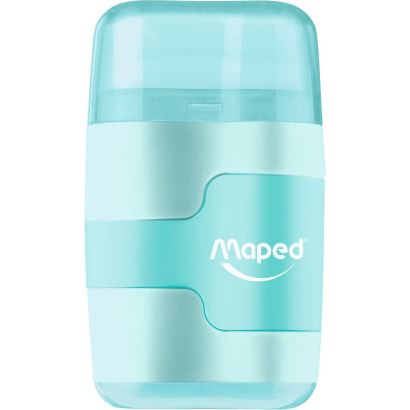 Maped Connect Pastel Çift Gözlü Silgili Hazneli Kalemtıraş Mavi