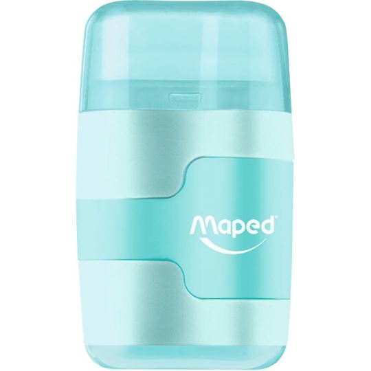 Maped Connect Pastel Çift Gözlü Silgili Hazneli Kalemtıraş Mavi