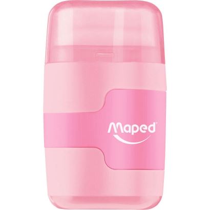 Maped Connect Pastel Çift Gözlü Silgili Hazneli Kalemtıraş Pembe