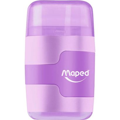 Maped Connect Pastel Çift Gözlü Silgili Hazneli Kalemtıraş Mor