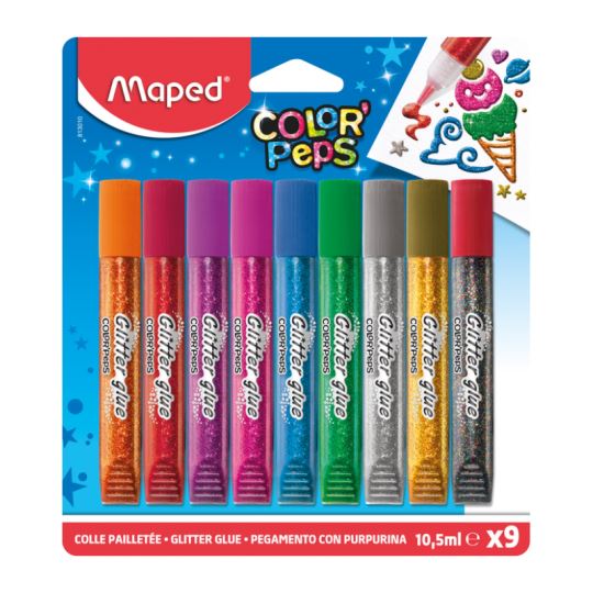 Maped Color'Peps 9 Renk Simli Yapıştırıcı