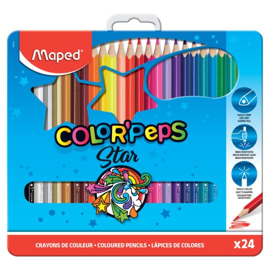 Maped Color'Peps 24 Renk Kalem Boya Metal Kutuda