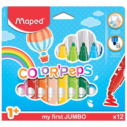 Maped Color'Peps 12 Renk Jumbo Keçeli Kalem Boya