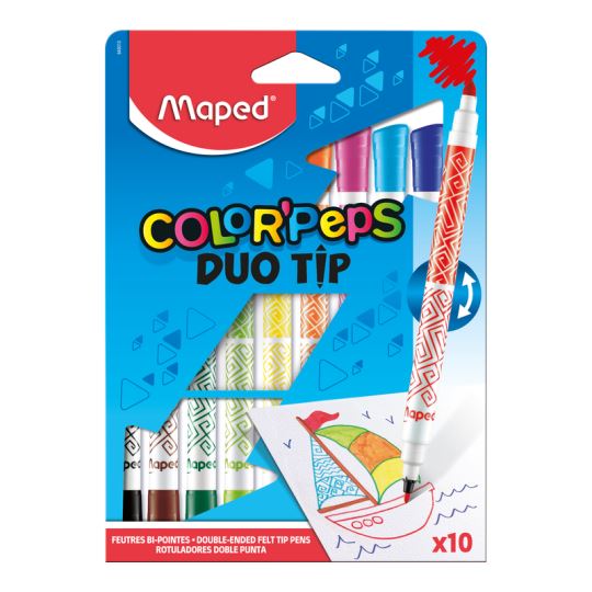 Maped Color'Peps 10 Renk Çift Uçlu Keçeli Kalem