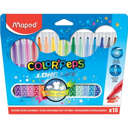 Maped Color'Peps Long Life Yıkanabilir Keçeli Kalem 18 Renk