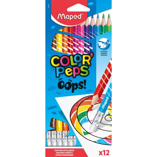 Maped Color'Peps Oops! Silgili Kalem Boya 12 Renk
