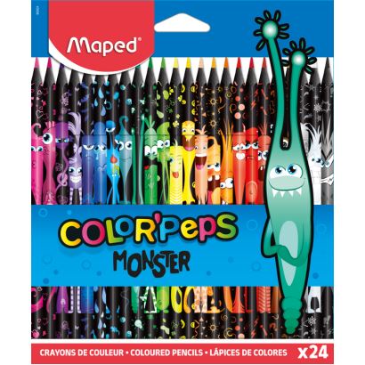 Maped Color'Peps Monster Siyah Kuru Boya Kalemi 24 Renk