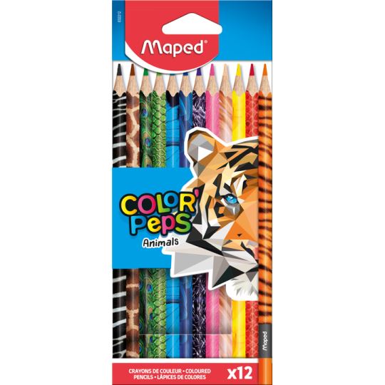 Maped Color'Peps Animals Kuru Boya Kalemleri 12 Renk