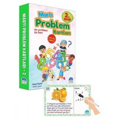 Martı 2. Sınıf Problem Kartları Yaz Sil Kalemli 3