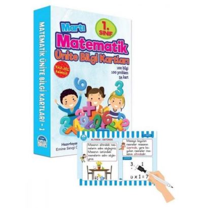 Martı 1. Sınıf Matematik Ünite Bilgi Kartları Yaz Sil Kalemli 0