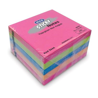 Mas Yapışkanlı Not Kağıdı Neon 400 Yaprak 76x76