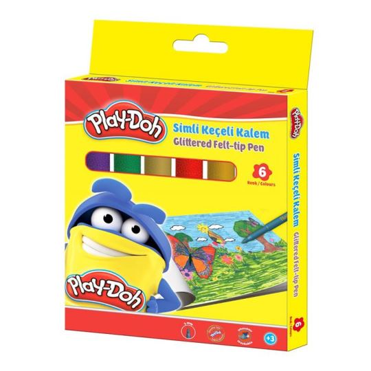 Play-Doh  Simli Keçeli Kalem Seti 6 Renk