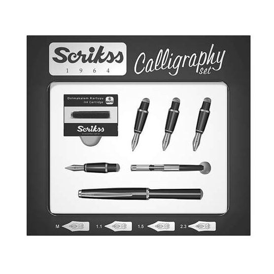 Scrikss Calligraphy Set Siyah Dolma Kalem