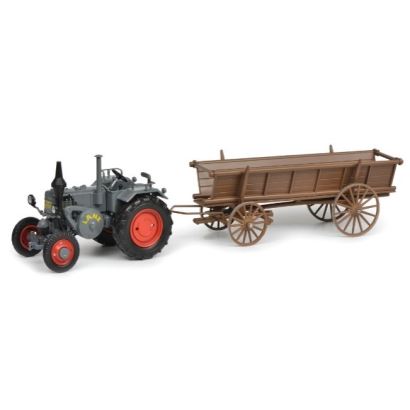 Shuco Lanz Bulldog w. hay trailer 1:32