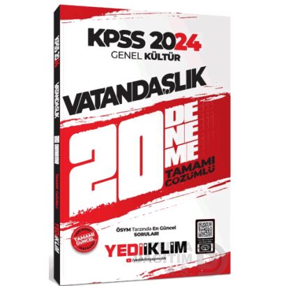 Yediiklim / Vatandaşlık Kpss 2024 Gkültür 20 Deneme
