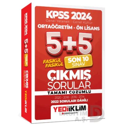 Yediiklim / Kpss 2024 5+5 Çıkmış Sorular - Son 10 Sınav Fasikül Fasikül(ortaöğretim - Ön Lisans)